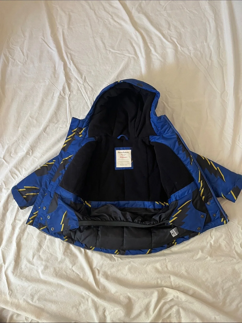 Hanna Andersson 3T Boys Blue Jacket with Yellow Lightning